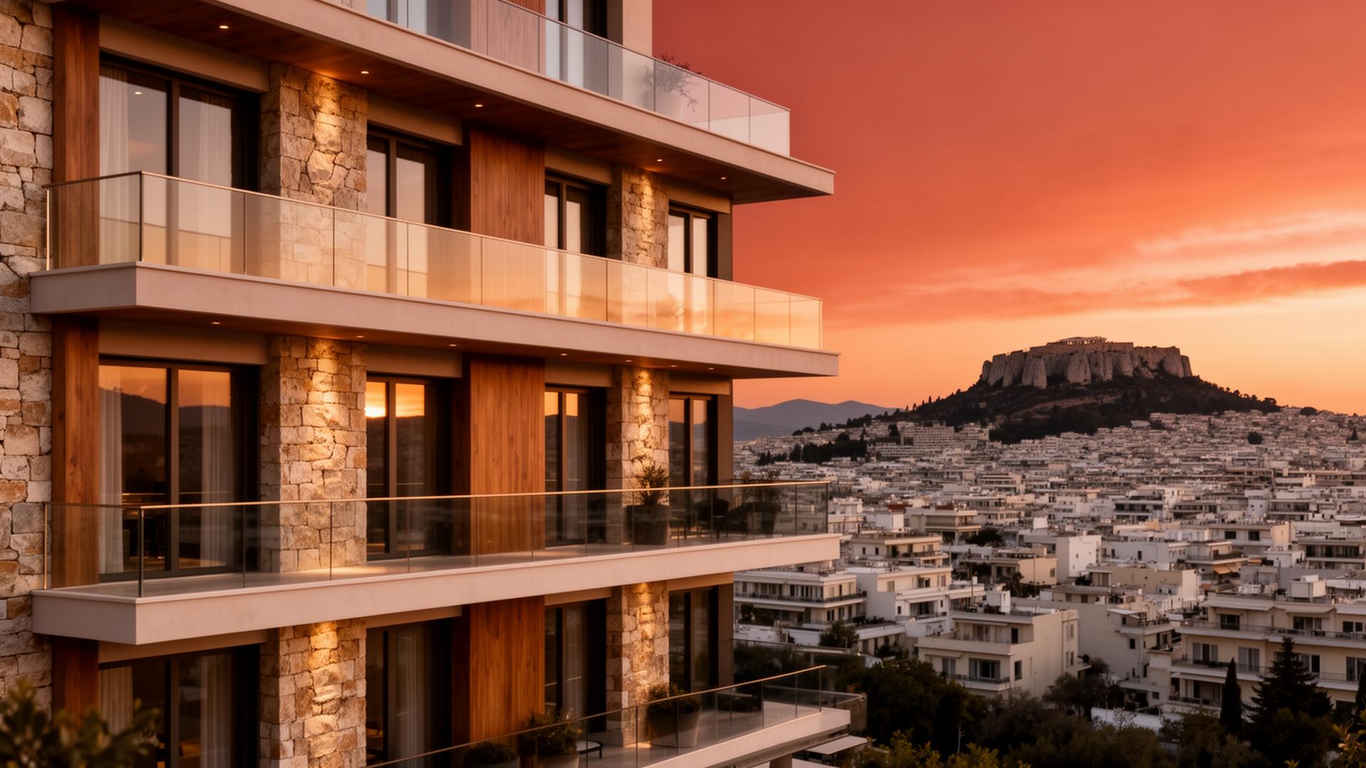 Athens skyline at sunset